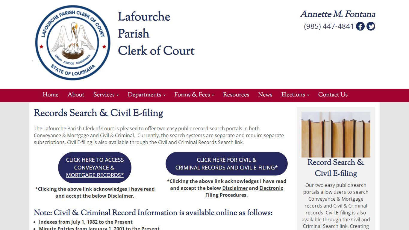 Records Search & Civil E-filing - Lafourche Clerk of Court