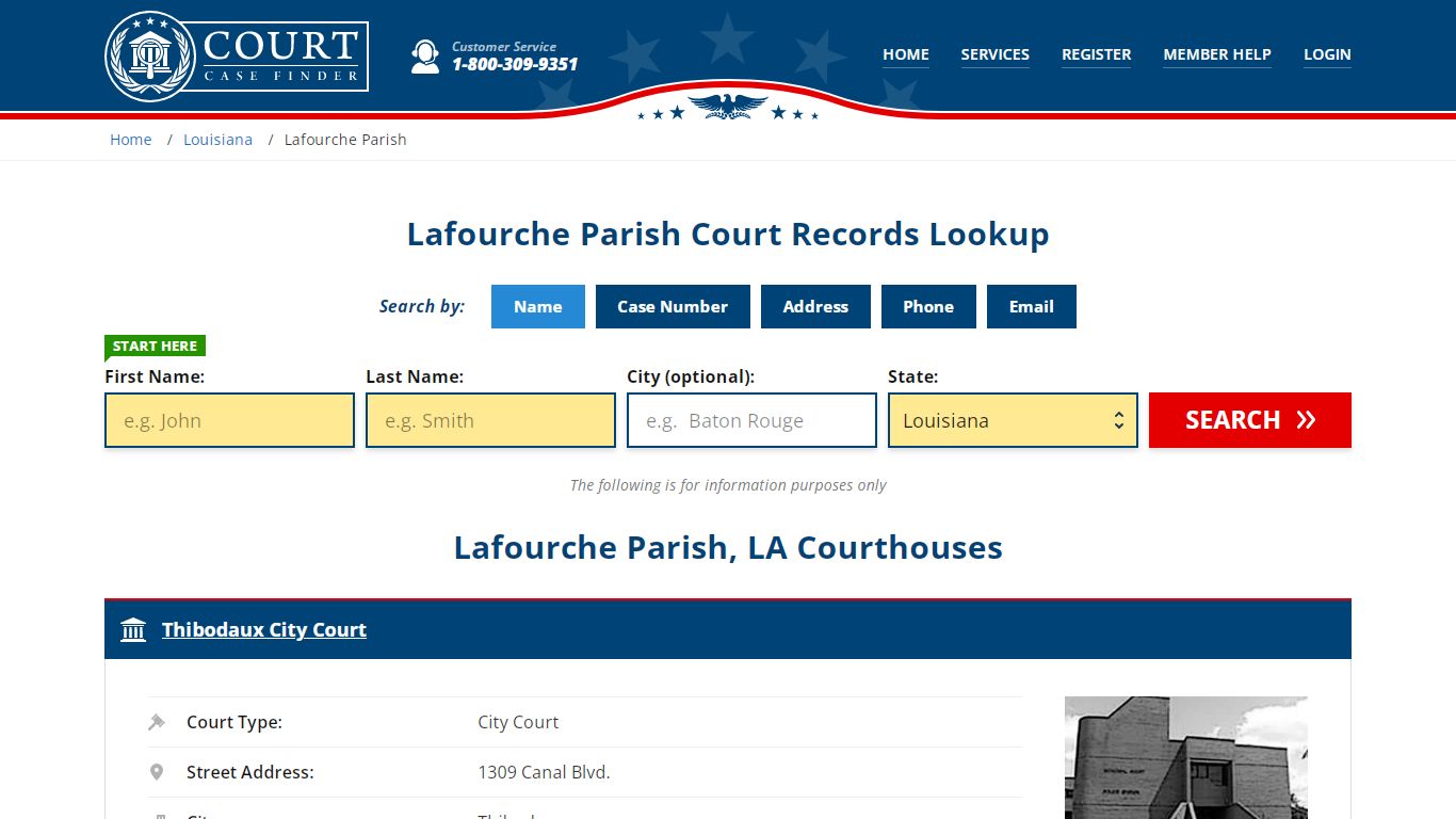 Lafourche Parish Court Records | LA Case Lookup